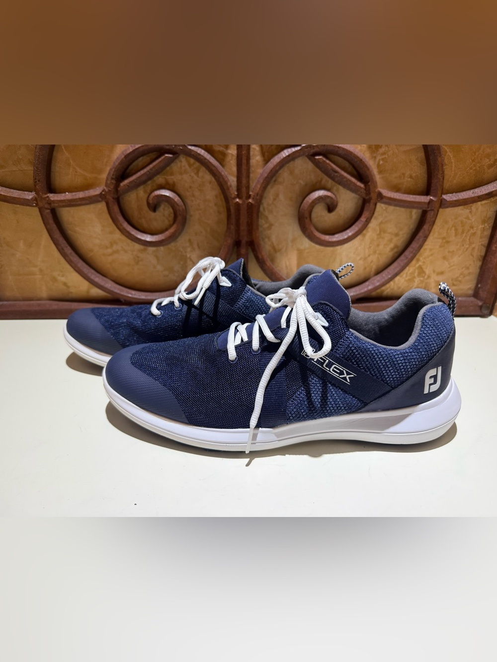 FootJoy Navy Blue Flex Knit Lace-Up Golf Sneakers